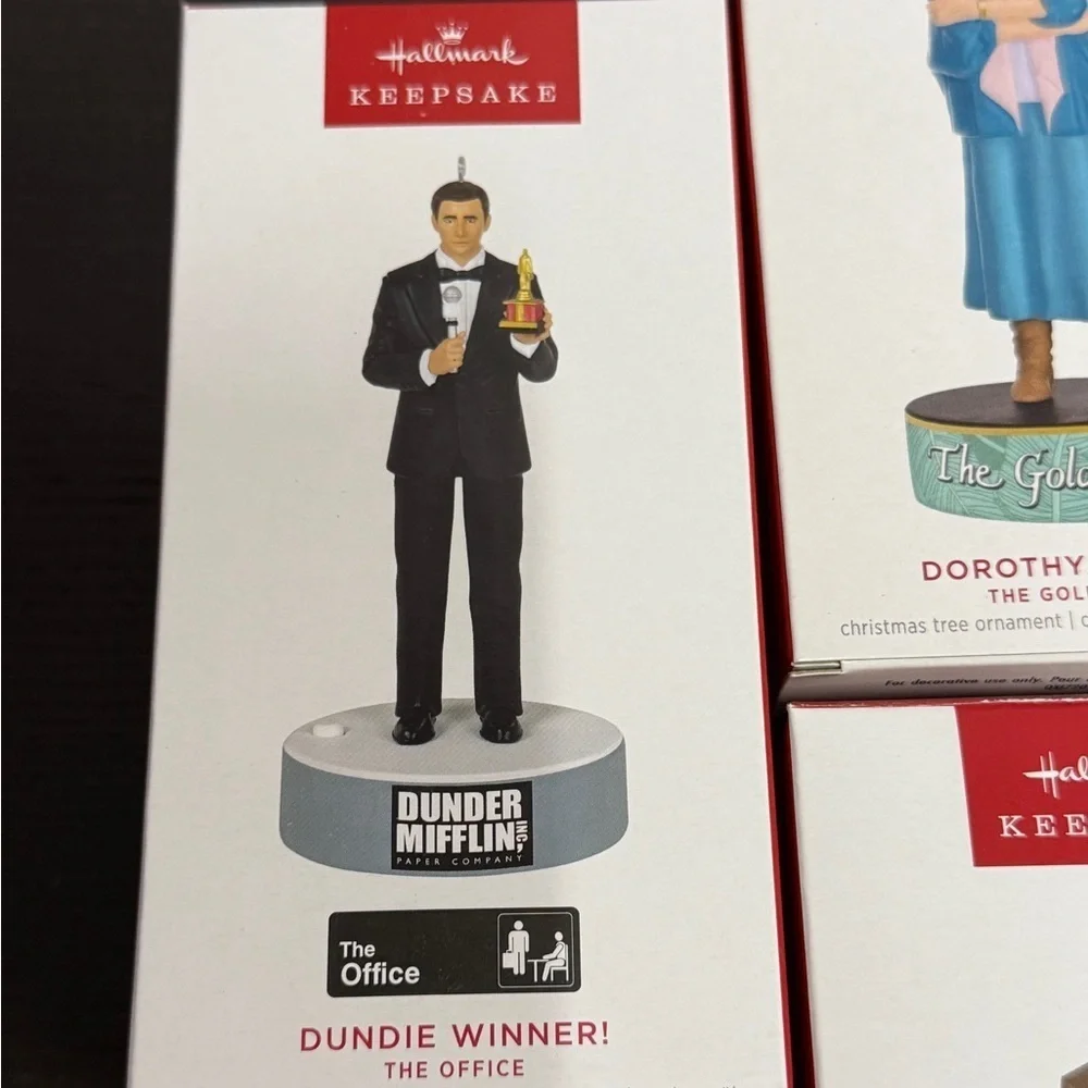 4 2023 Hallmark Keepsake Ornaments The Office, Parks and Recreation, Golden Girl